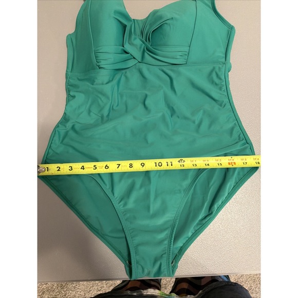 Kona Sol One Piece Swimsuit Green Women's Size XL 16 Beach Resort - Picture 9 of 10